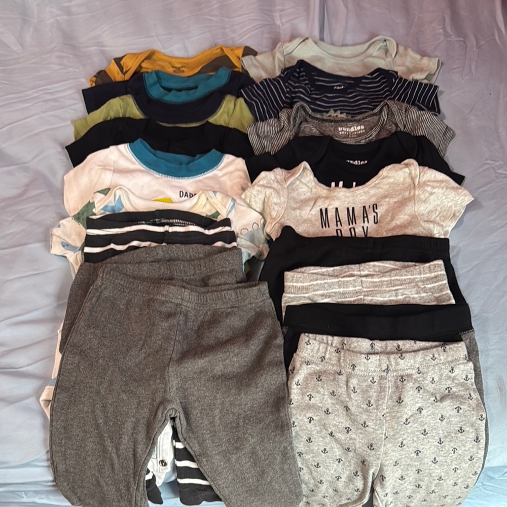 Baby Boy Clothing Set with Pants and Onesies